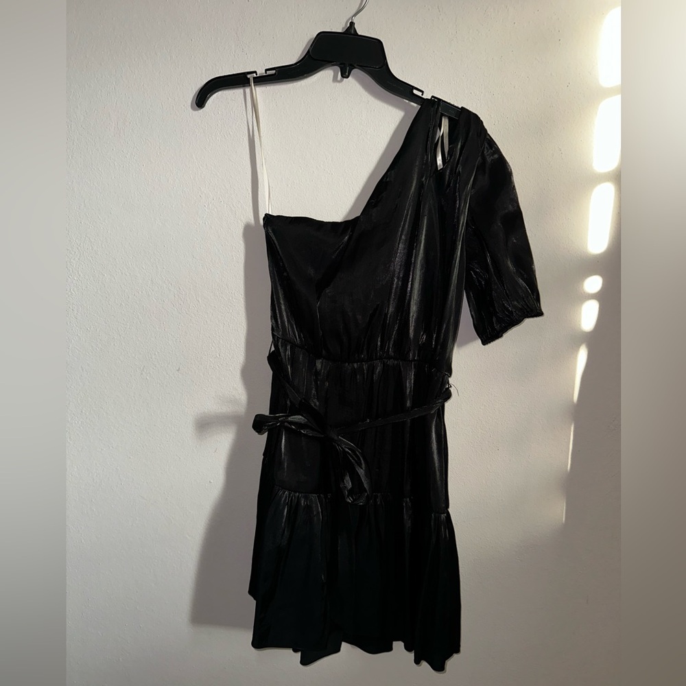 BCBG Generation Black One-Shoulder Mini Dress - Size S